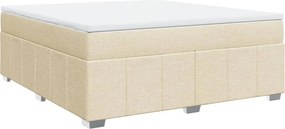 vidaXL Κρεβάτι Boxspring με Στρώμα Κρεμ 180x200 εκ. Υφασμάτινο