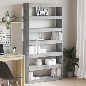 vidaXL Βιβλιοθήκη Γκρι Επεξεργασμένο ξύλο 100 x 30 x 198 εκ. Βιβλιοθήκη