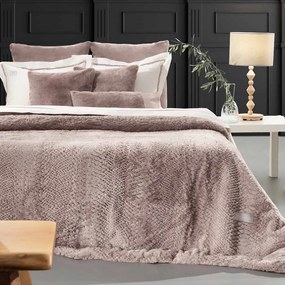 Κουβέρτα Γούνινη Υπέρδιπλη (220x240) + Διακοσμητικό Μαξιλάρι Γούνινο (48x48) Guy Laroche Crusty Old Pink