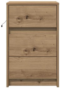 vidaXL Κομοδίνο with artisan δρυς 38 x 34 x 61 εκ. Επεξεργασμένο ξύλο