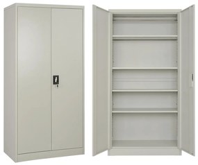 Metallic Wardrobe 90Χ45Χ181 with 4 shelves 2Doors