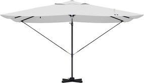 vidaXL Ομπρέλα ηλίου με φώτα λωρίδας LED Άμμος 351 x 250 x 253 εκ