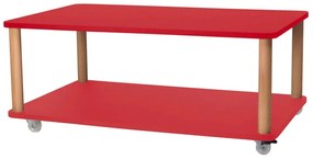 Τραπέζι Σαλονιού Τροχήλατο Ashme ASHMEROLLCT12 64x105x42,5cm Red