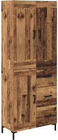vidaXL Highboard με συρτάρι 2 pcs Παλιό Ξύλο Επεξεργασμένο ξύλο
