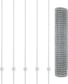 vidaXL Τεντώτο με στήριγμα Ασημί 1,4 x 10 m Ατσάλι