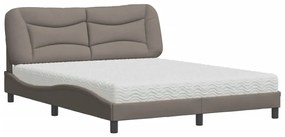 vidaXL Κρεβάτι Taupe 160x200 εκ. Υφασμάτινο