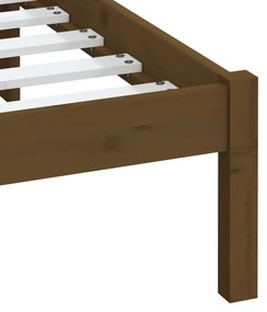 vidaXL Πλαίσιο Κρεβατιού Καφέ Μελί 200 x 200 εκ. από Μασίφ Ξύλο Πεύκου