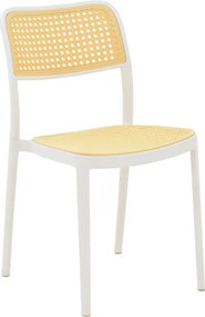 Καρέκλα Westley pakoworld pp φυσικό-λευκό  55x47x81εκ