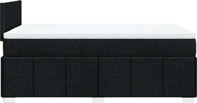 vidaXL Κρεβάτι Boxspring με Στρώμα Μαύρο 120x200 εκ. Υφασμάτινο