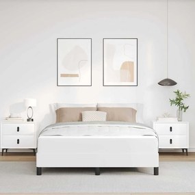 vidaXL Κρεβάτι Άλλο Καθαρό Λευκό 140 x 190 cm Τεχνητό δέρμα
