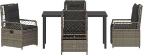 vidaXL Σέτ φαγητού για κήπο 5 pcs Γκρι συνθετικό ρατάν