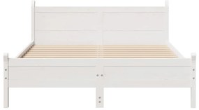 vidaXL Σκελετός Κρεβ. Χωρίς Στρώμα Λευκό 140x190 εκ Μασίφ Πεύκο
