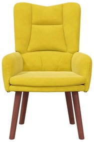 vidaXL Πολυθρόνα Κίτρινο 63 x 67 x 94 εκ. Βελούδο