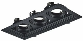 Σποτ Φωτιστικό Χωνευτό Reflector 3xGU10 IP20 Aca-XMGU3B-Μαύρο XMGU3B