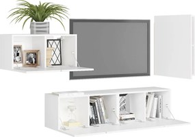vidaXL Έπιπλα Τηλεόρασης Σετ 4 Τεμαχίων Λευκό από Επεξ. Ξύλο