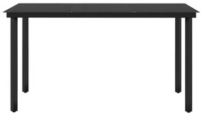 vidaXL Σετ Τραπεζαρίας Κήπου 5 Τεμαχίων Μαύρο με Μαξιλάρια