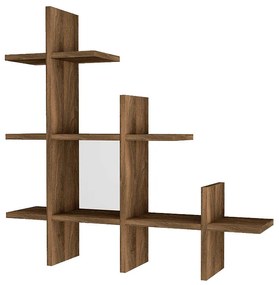 Ραφιέρα τοίχου Juke Megapap χρώμα καρυδί 81,8x18x80εκ.