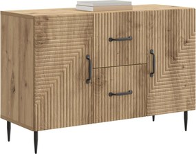 vidaXL Πλαϊνό γραφείο Artisan Δρυς 89 x 34,5 x 60 εκ.
