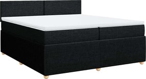 vidaXL Κρεβάτι Boxspring με Στρώμα Μαύρο 200x200 εκ. Υφασμάτινο