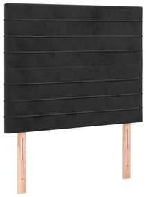 Πλαίσιο Κρεβατιού με Κεφαλάρι Μαύρο 90x190 εκ. Βελούδινο - Μαύρο