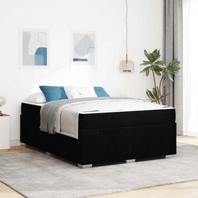 vidaXL Σκελετός Κρεβατιού με στρώμα Μαύρο 140 x 200 cm ύφασμα