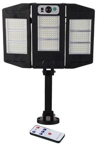 LED Αδιάβροχο Ηλιακό Επιτοίχιο Αναδιπλούμενο Φωτιστικό με Ανιχνευτή Κίνησης W795-3 Μαύρο
