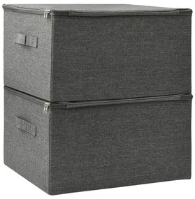 vidaXL Κουτιά Αποθήκευσης 2 τεμ. Ανθρακί 43 x 34 x 23 εκ. Υφασμάτινα