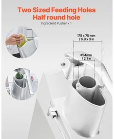 VEVOR Food Processor &amp; Vegetable Chopper w/ 6 Blades Food-Grade Stainless Steel