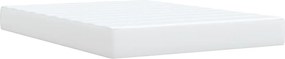 vidaXL Κρεβάτι Boxspring με Στρώμα Λευκό 160x200εκ.από Συνθετικό Δέρμα