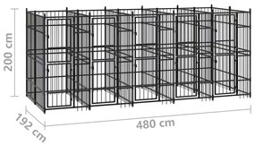 vidaXL Κλουβί Σκύλου Εξωτερικού Χώρου 9,22 μ² από Ατσάλι