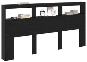 vidaXL Κεφαλάρι Μαύρη Οξυά 200 x 17 x 102 cm Επεξεργασμένο ξύλο