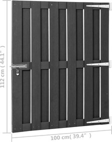 vidaXL Πόρτα Φράχτη Γκρι 100 x 112 εκ. από WPC
