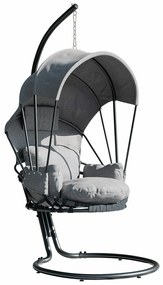 Κρεμαστή πολυθρόνα Comfivo 317, 198x100x136cm, 30 kg, Γκρι, Σκούρο γκρι, Μέταλλο, Ταπισερί, Μαξιλάρι καθίσματος: Ναι | Epipla1.gr
