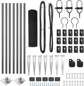 vidaXL Στύλος Περιφράξεων Γκρι 10 x 0,4 μ (12 x 12 mm πλέγμα)