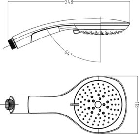 Tema 55086 Bianco  - Τηλέφωνο μπάνιου 1 ροής