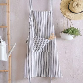 Ποδιά Ολόσωμη Xanthipi White-Black Ρυθμός 60x85cm 100% Cotton