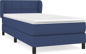 vidaXL Κρεβάτι Boxspring με Στρώμα Μπλε 100 x 200 εκ. Υφασμάτινο