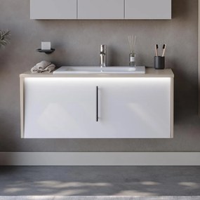 Bathroom bench with washbasin INTENSE 100 White 100x52.5x41.5 cm 100x52.5x41.5 εκ.