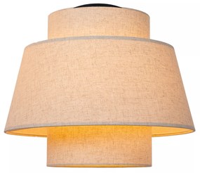 Φωτιστικό Οροφής Lucide 21135-01-38 TRIBUTE Μπεζ/Κρεμ (Beige/Creme)|Μαύρο Ματ (Black Mat)