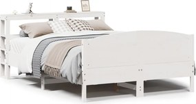 vidaXL Σκελετός Κρεβ. Χωρίς Στρώμα Λευκό 135x190 εκ Μασίφ Πεύκο