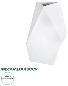20738 GloboStar® Artificial Garden ALBEROBELLO 20738 Επιδαπέδιο Πολυεστερικό Τσιμεντένιο Κασπώ Γλάστρα - Flower Pot Λευκό Μ58 x Π30 x Υ90cm