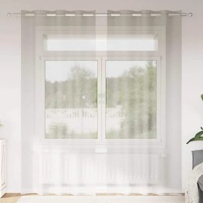 vidaXL Κουρτίνα βυσσινί 2 pcs Κρεμ 225 x 140 εκ. Πολυεστέρας
