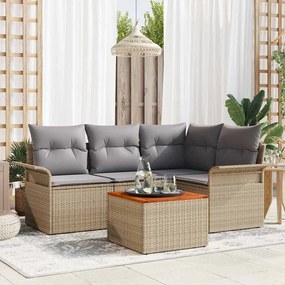 vidaXL Σετ Καναπέ Κήπου 5 pcs Μπεζ, Ανοιχτό Γκρι 55 x 55 x 37 εκ