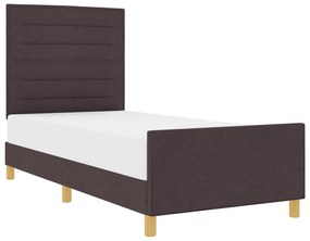 vidaXL Κρεβάτι Χαμηλού Προφίλ Σκούρο Καφέ 90x200 εκ. Ύφασμα