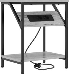 vidaXL Κομοδίνο 2 pcs Γκρίζο Σονομα 38 x 30 x 48 εκ.