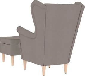 vidaXL Μπερζέρα Taupe Υφασμάτινη με Υποπόδιο