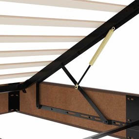 Οθωμανικό κρεβάτι με στρώμα &amp; LEDs Σκούρο μπλε 90x190cm Velvet 3312666