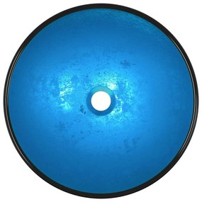Νιπτήρας Μπλε 42 x 14 εκ. από Ψημένο Γυαλί - Μπλε