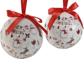 Χριστουγεννιάτικες μπάλες Home ESPRIT Λευκό Κόκκινο PVC (x7)