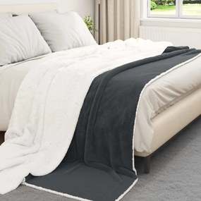 vidaXL Κουβέρτα Σκούρο Γκρι 220 x 240 cm Μαλλί